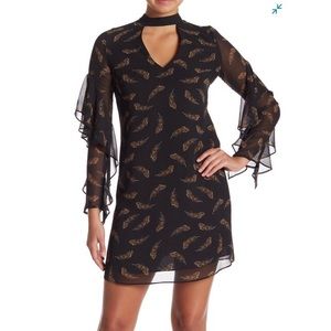 Sam Edelman Leopard Feather Choker Dress